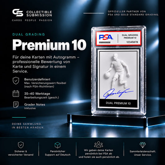 PSA Dual Grading Premium 10 für hochwertige Karte und Autogramm mit Grader Notes – Collectible Submission
