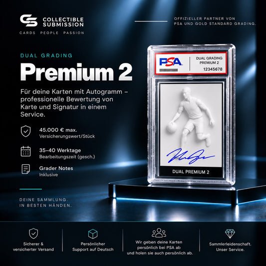 PSA Dual Grading Premium 2 für hochwertige Karte und Autogramm mit Grader Notes – Collectible Submission