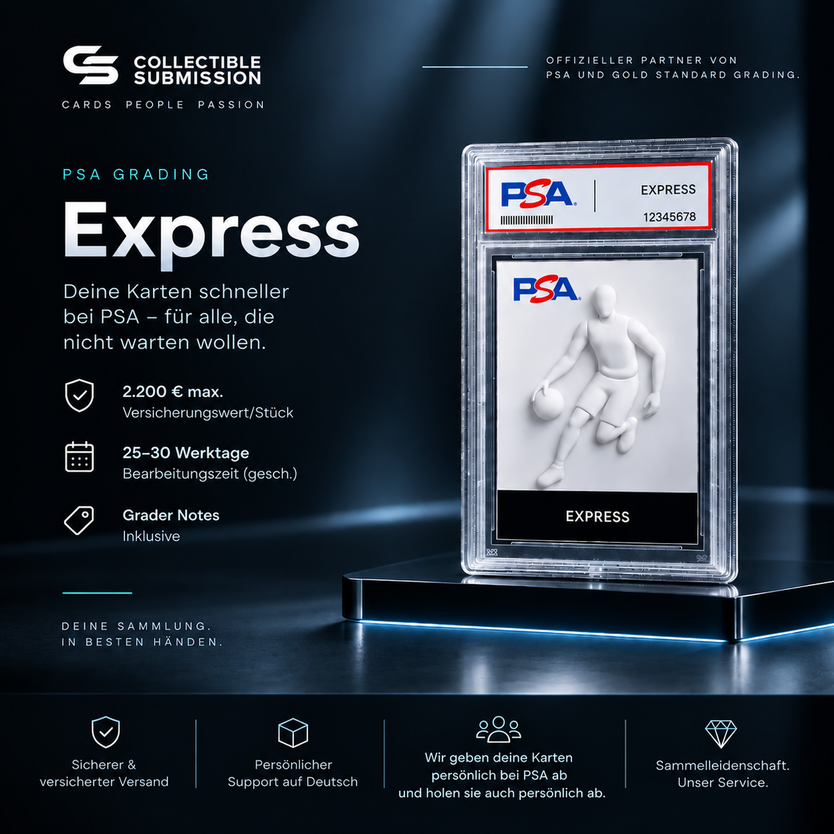 PSA Grading Express für Sammelkarten mit Grader Notes – Collectible Submission Deutschland